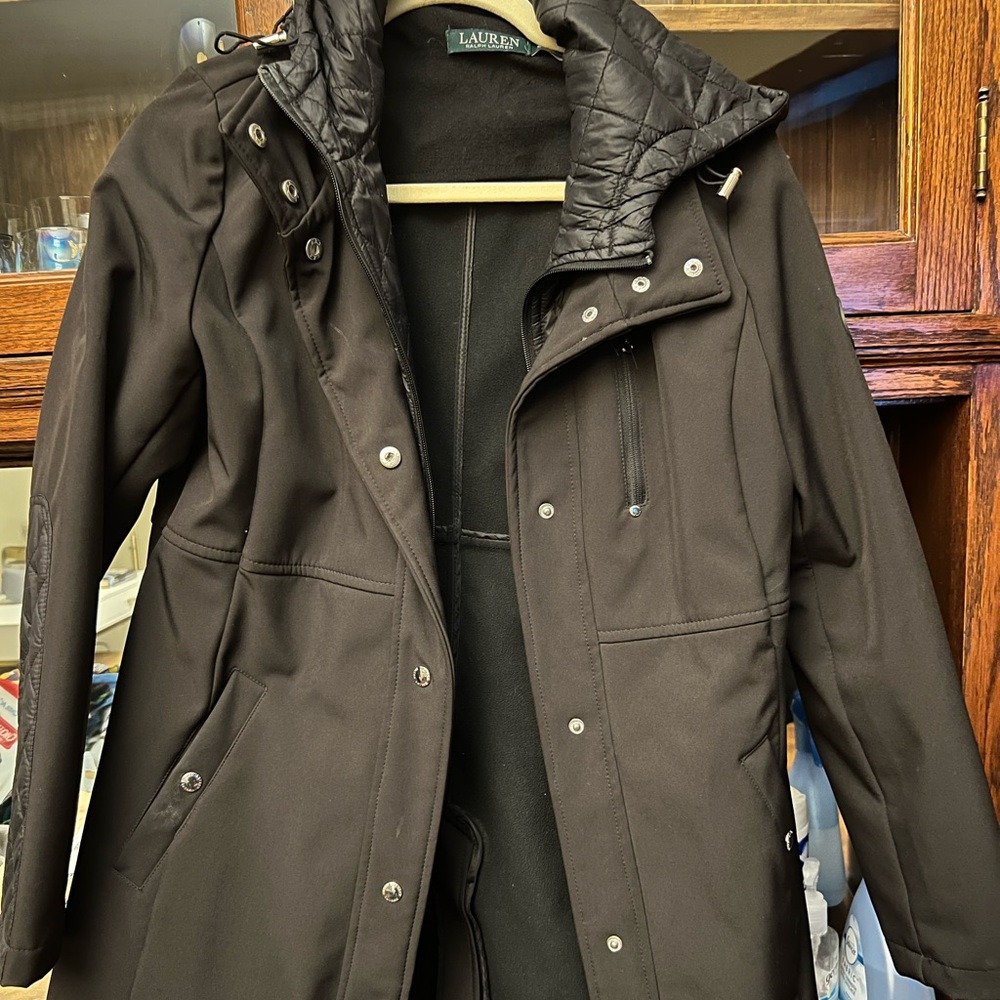 Lauren Ralph Lauren Quilted Thermal Raincoat Trench Hooded Jacket
